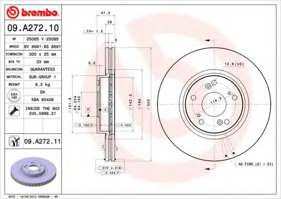 BRECO BS8691 Тормозные диски BRECO для HONDA