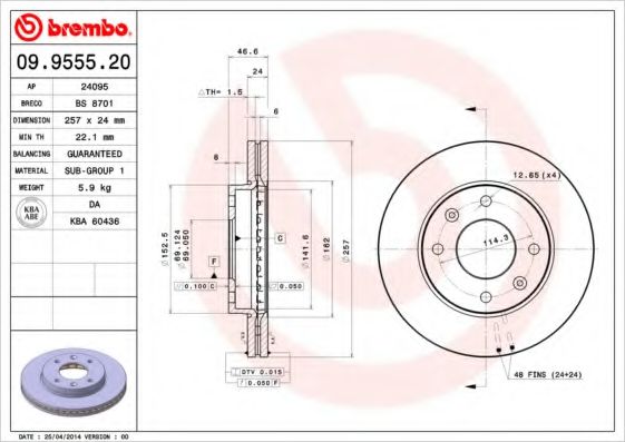 BRECO BS8701 Тормозные диски BRECO для HYUNDAI