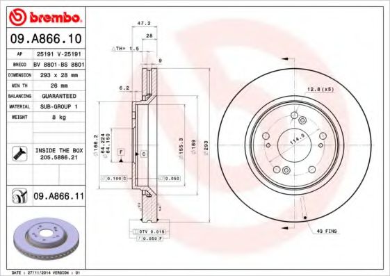 BRECO BS8801 Тормозные диски BRECO для HONDA
