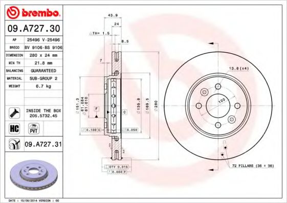 BRECO BS9106 Тормозные диски для RENAULT KAPTUR