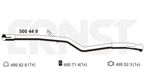ERNST 500449 Труба выхлопного газа; Ремонтная трубка, катализатор 