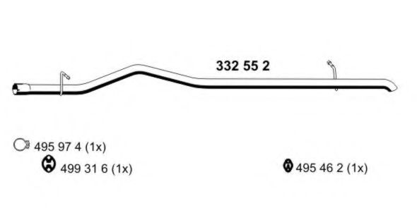 ERNST 332552 Труба выхлопного газа 