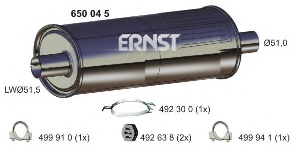 ERNST 650045 Глушитель выхлопных газов ERNST для VOLVO 940