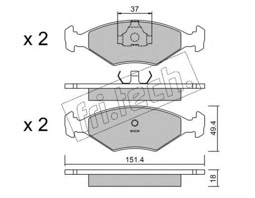 fri.tech. 0592 Тормозные колодки для FIAT ELBA