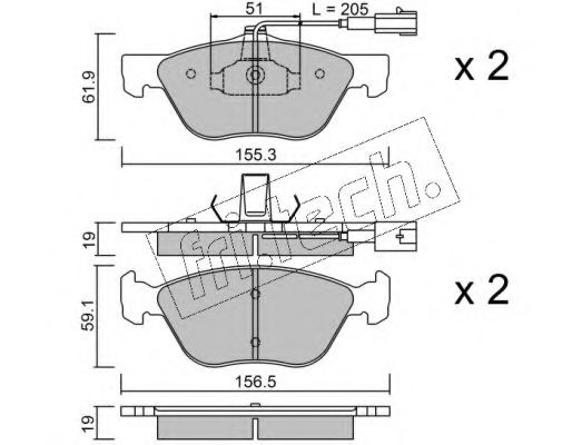 fri.tech. 0851 Тормозные колодки FRI. TECH. для ALFA ROMEO