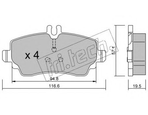 fri.tech. 3191 Тормозные колодки FRI. TECH. для MERCEDES-BENZ