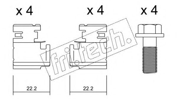 fri.tech. KIT012 Комплектующие, колодки дискового тормоза 