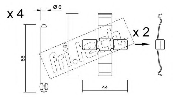 fri.tech. KIT088 Комплектующие, колодки дискового тормоза 