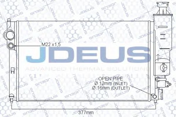 JDEUS 021E19 Радиатор охлаждения двигателя JDEUS для PEUGEOT