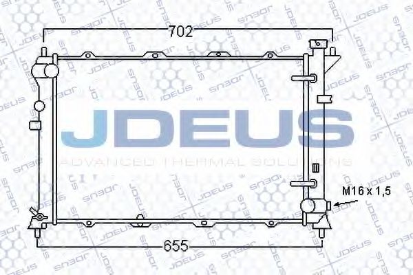 JDEUS 054M12 Радиатор охлаждения двигателя JDEUS для HYUNDAI