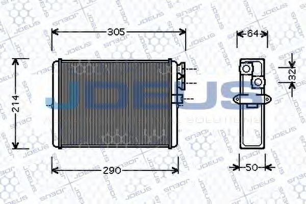 JDEUS 231M10 Радиатор печки для VOLVO S80