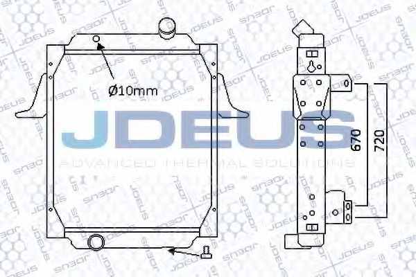 JDEUS 123M02 Радиатор охлаждения двигателя JDEUS для RENAULT TRUCKS