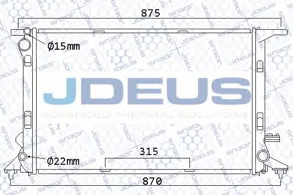 JDEUS 001M25 Радиатор охлаждения двигателя JDEUS для AUDI