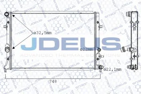 JDEUS 030M55 Радиатор охлаждения двигателя JDEUS для AUDI