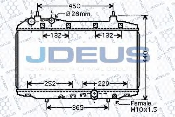 JDEUS 013M28 Радиатор охлаждения двигателя JDEUS для HONDA