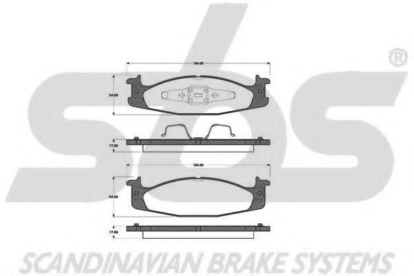 sbs 1501222539 Комплект тормозных колодок, дисковый тормоз 