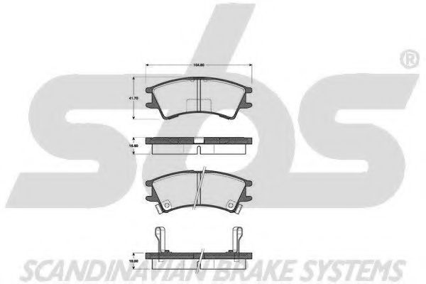 sbs 1501223408 Тормозные колодки SBS для HYUNDAI