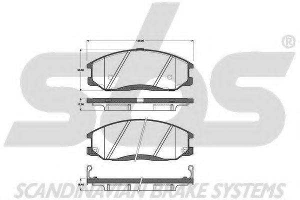 sbs 1501223420 Тормозные колодки SBS для HYUNDAI