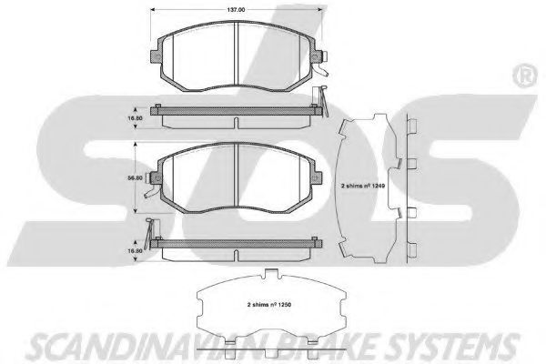 sbs 1501224416 Тормозные колодки SBS для SUBARU