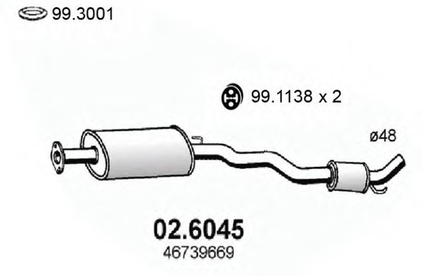 ASSO 026045 Глушитель выхлопных газов для ALFA ROMEO 147