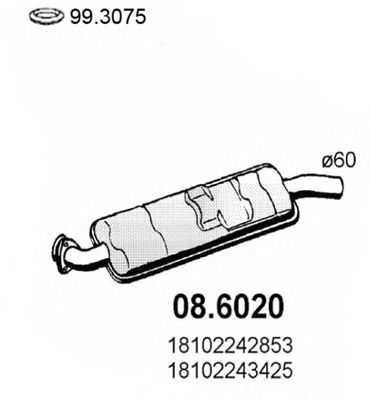 ASSO 086020 Глушитель выхлопных газов для BMW