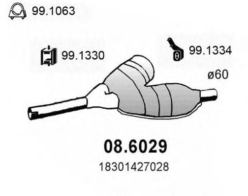 ASSO 086029 Глушитель выхлопных газов для BMW