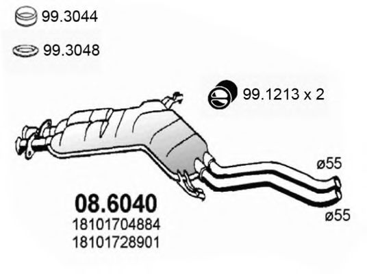 ASSO 086040 Глушитель выхлопных газов для BMW