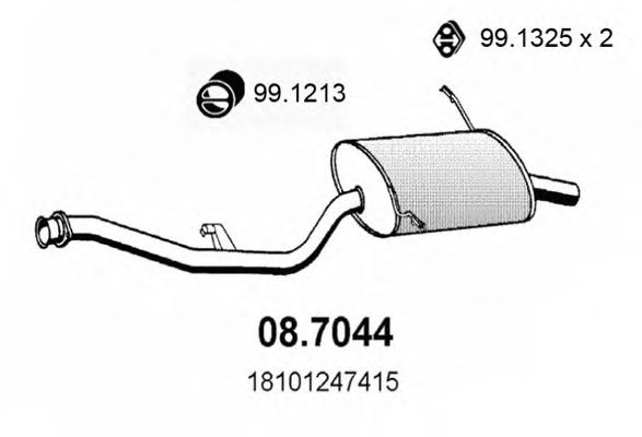 ASSO 087044 Глушитель выхлопных газов для BMW