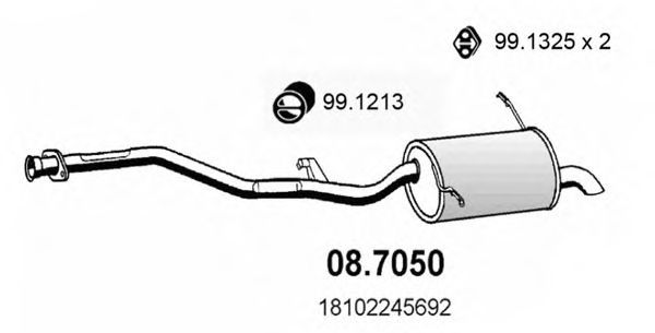ASSO 087050 Глушитель выхлопных газов для BMW