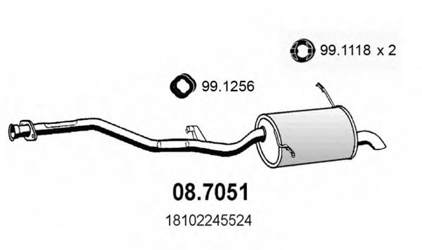 ASSO 087051 Глушитель выхлопных газов для BMW