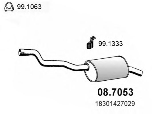 ASSO 087053 Глушитель выхлопных газов для BMW