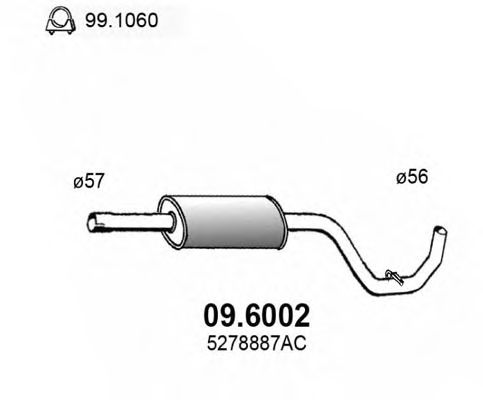 ASSO 096002 Глушитель выхлопных газов для CHRYSLER