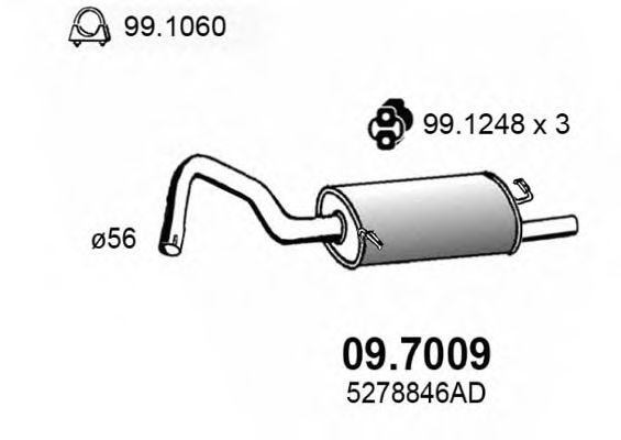 ASSO 097009 Глушитель выхлопных газов для CHRYSLER