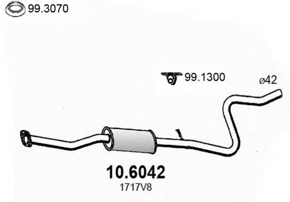 ASSO 106042 Глушитель выхлопных газов для PEUGEOT 1007 (KM) 1.4 16V ASSO 106042 Глушитель выхлопных газов для PEUGEOT 1007 (KM) 1.4 16V