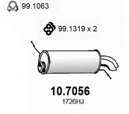 ASSO 107056 Глушитель выхлопных газов для CITROEN