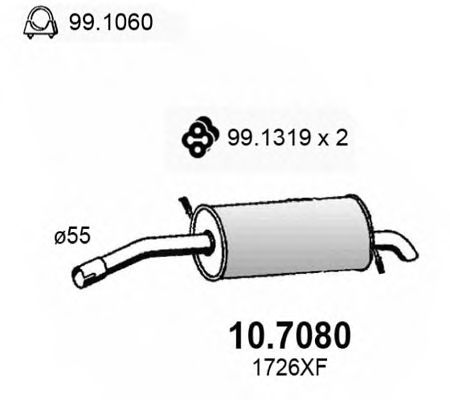 ASSO 107080 Глушитель выхлопных газов для CITROEN