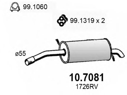 ASSO 107081 Глушитель выхлопных газов для CITROEN