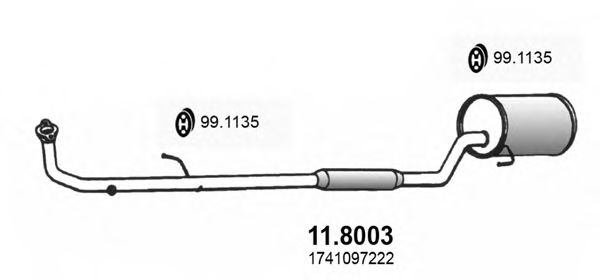 ASSO 118003 Глушитель выхлопных газов для DAIHATSU MIRA