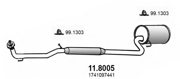 ASSO 118005 Глушитель выхлопных газов для DAIHATSU