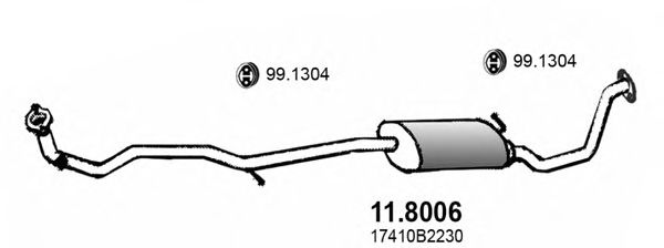 ASSO 118006 Глушитель выхлопных газов для DAIHATSU MIRA