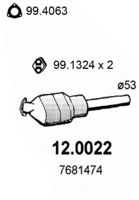 ASSO 120022 Катализатор для FIAT TIPO (Фиат Типо)