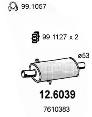 ASSO 126039 Глушитель выхлопных газов для FIAT TIPO