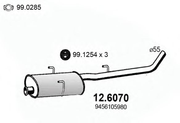 ASSO 126070 Глушитель выхлопных газов для CITROEN