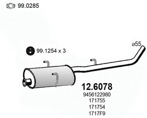 ASSO 126078 Глушитель выхлопных газов для CITROEN