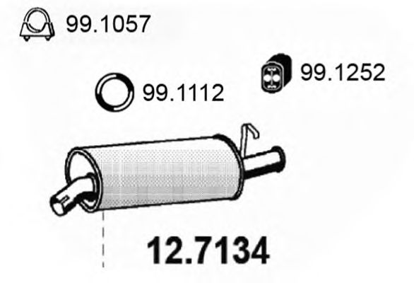 ASSO 127134 Глушитель выхлопных газов для FIAT TIPO