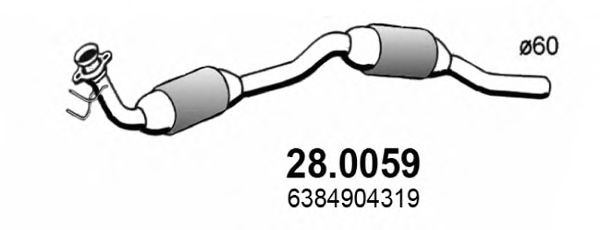 ASSO 280059 Катализатор для MERCEDES-BENZ VITO