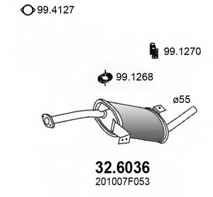 ASSO 326036 Глушитель выхлопных газов для NISSAN MISTRAL