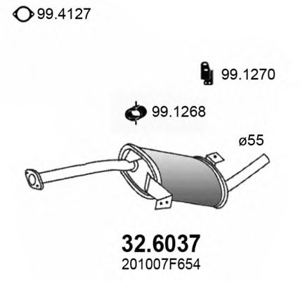 ASSO 326037 Глушитель выхлопных газов для NISSAN MISTRAL