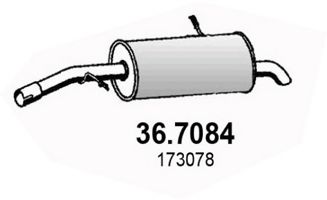 36.7084 ASSO Глушитель выхлопных газов конечный 36.7084 ASSO Глушитель выхлопных газов конечный