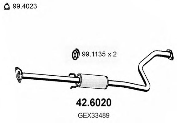 ASSO 426020 Глушитель выхлопных газов для ROVER